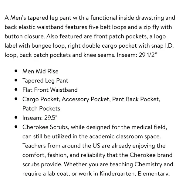 Cherokee Workwear Revolution Scrub Pants Maroon Wine - Picture 4 of 13